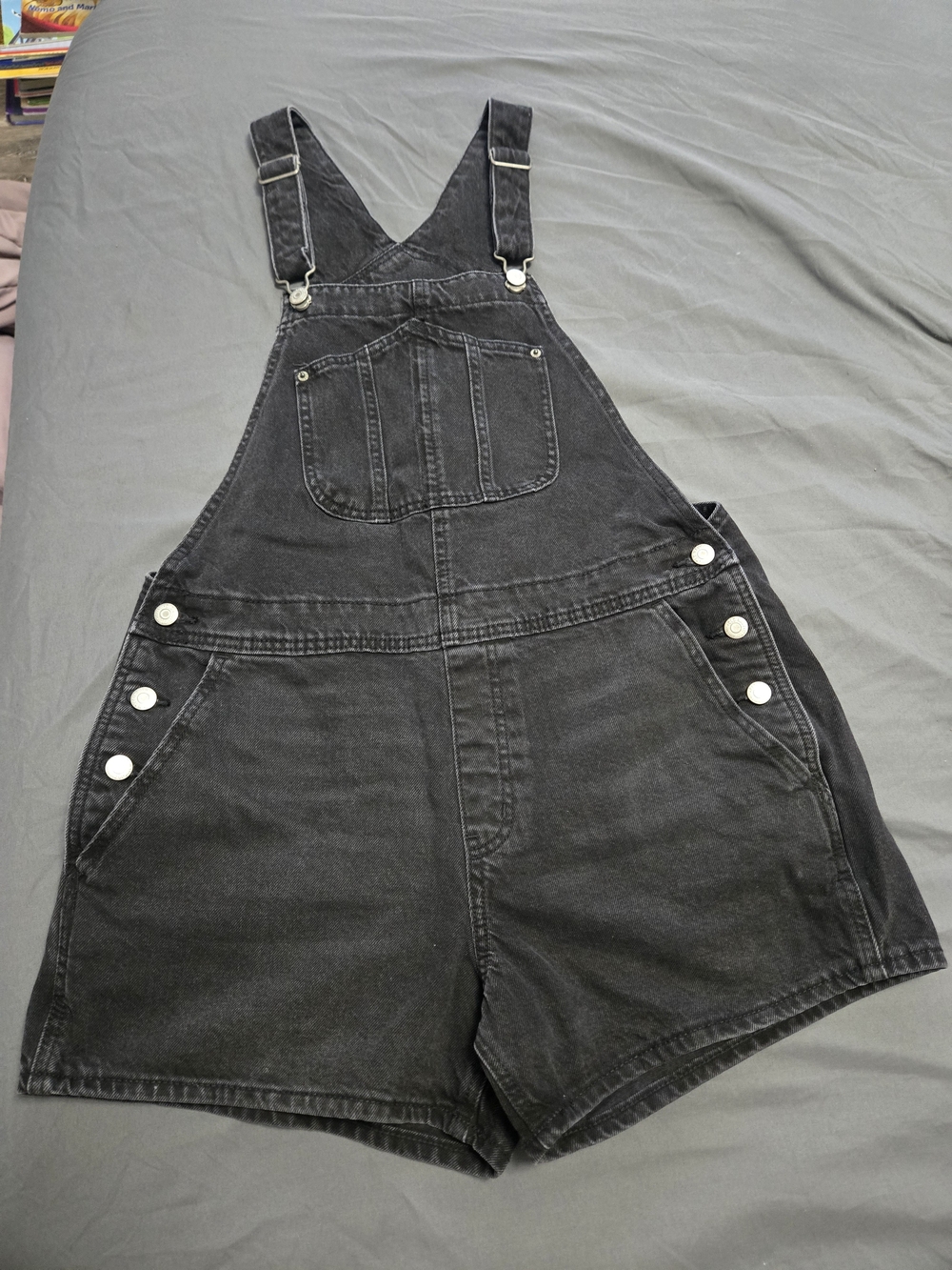 Old Navy Black Denim Short Overalls - Women